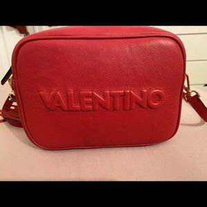 Valentino by Mario Valentino Mia Embossed Leather Shoulder bag (Red)